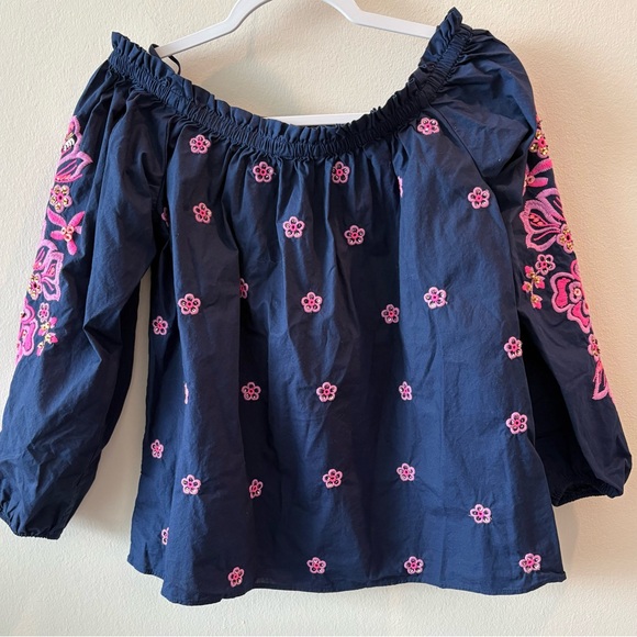 Lilly Pulitzer Jaeda Off-Shoulder Floral Embroidered Sequins Blouse Size S sku10 - Picture 10 of 10